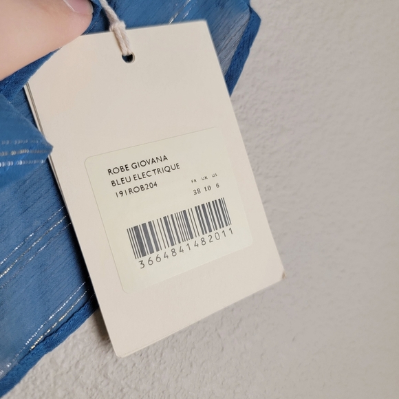 Sezane Giovana Dress in Electric Blue size 38 NWT - Picture 8 of 11